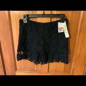NWT Love Fire XS black lace shorts